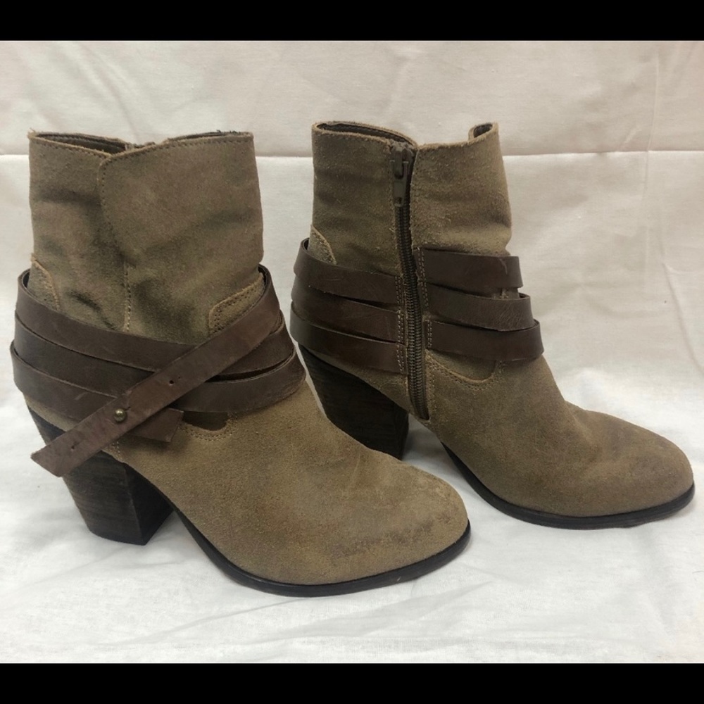 Aldo Leather Suede Heeled Bootie